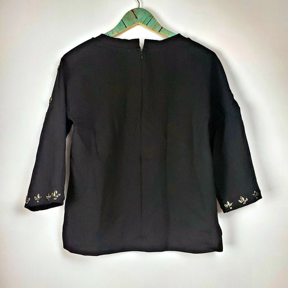 Julie JB Brown Rhinestone Embellished Sz S EUC - Picture 5 of 5